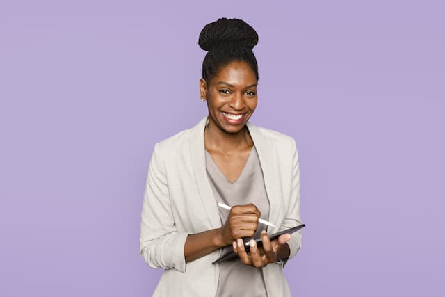 Smiling black woman laywer