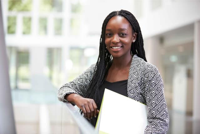 Smiling black law student
