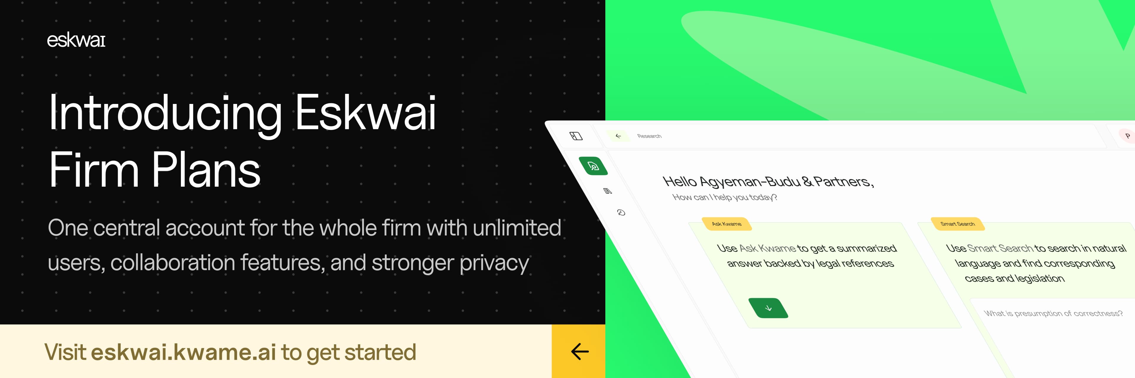 Kwame AI Launches Eskwai Firm Plans and Lands Top African Law Firm, N. Dowuona & Company
