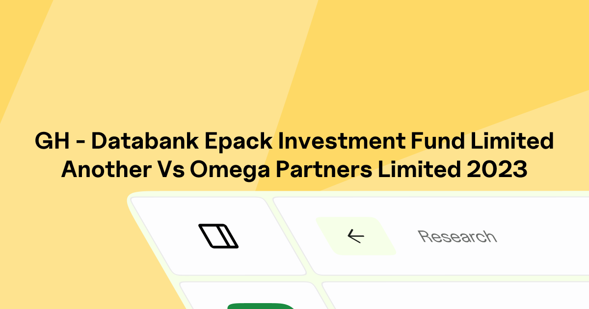 GH - DATABANK EPACK INVESTMENT FUND LIMITED & ANOTHER vs OMEGA PARTNERS ...