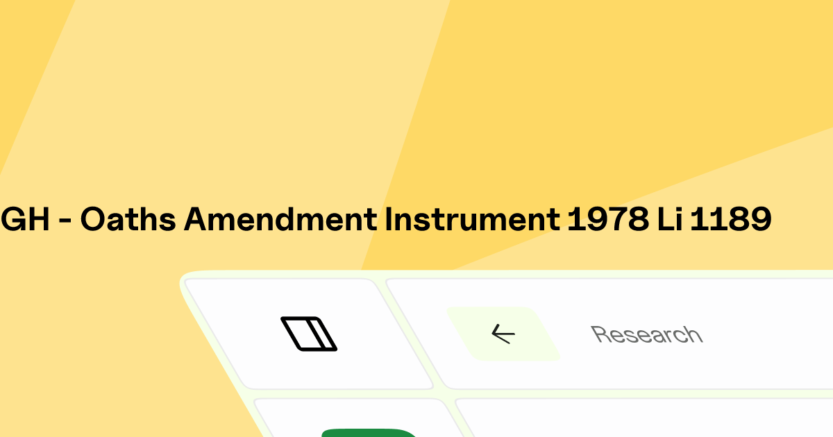 GH - OATHS (AMENDMENT) INSTRUMENT, 1978 (LI 1189). | Eskwai